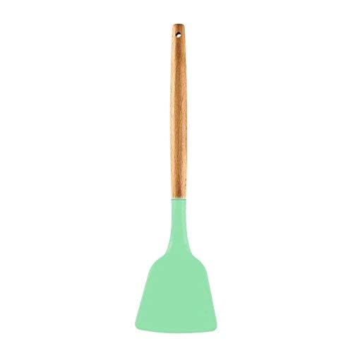 Wooden Handle Silicone Spatula | Spatula Turner | Non-Stick | cookware Heat Resistant - Strong and Comfortable Handle. (Multi Colour)