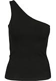 Urban Classics Ladies Asymmetric Top Canottiera sportiva Donna, Nero (Black 00007), Medium
