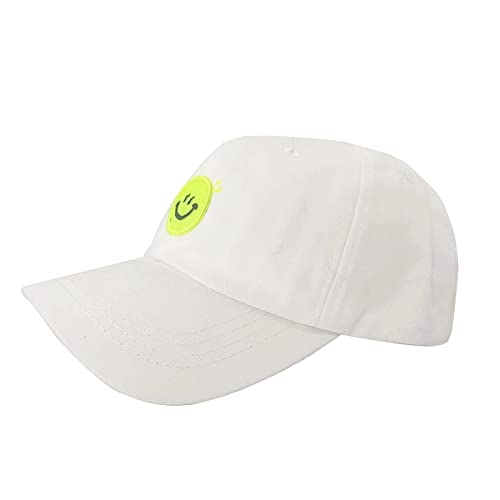 Cynicism Smiley Face Hat Kids Toddler Trucker Baseball Hat Kids Girls Adjustable Strapback Sun Hats Boys Cotton Embroidered Baseball Caps 2-8 Years Old White #TOP1