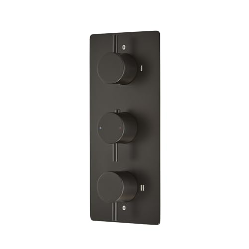 Milano Otto 3 Outlet Triple Diverter Thermostatic Concealed Mixer Shower Valve - Black