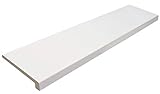 GASPO Fensterbank aus Holz, Weiß, Fensterbrett inklusive Seitenabschluss, frei zuschneidbar 1100 mm x 250 mm, Qualität aus Österreich