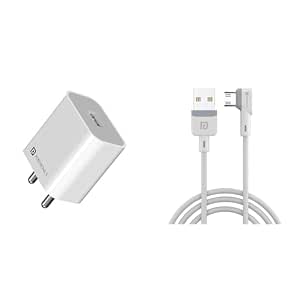 Portronics Adapto 12 Fast Wall Charger for Various iPhone Models and Portronics Konnect L Fast Charging Micro USB Cable (1.2M).