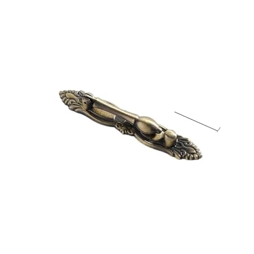 Cabinet Handle Zinc Alloy Furniture Handle Vintage Antique Striped Retro Classical for Kitchen Cupboard(S-Green-CBS)