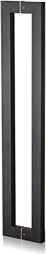 Gthtuhfd Matte Black Door Pull Handle Glass Wood Barn Door Sliding Handle, Commercial Heavy Duty Entrance Door Pull Handle With Install Fitting, Interior Exterior Push Pull Door Handle E,-150Cm/59In