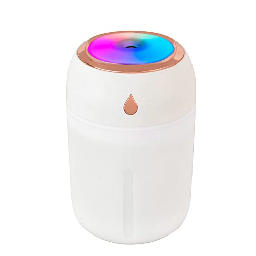 Uposao Humidificateur d'air, Mini Humidificateur Ultrasonique avec 2 Mode Brume Réglable De 330 ML USB Humidificateur Portable Rrêt Automatique Et Veilleuse Colorée pour Voiture Bureau Chambre