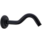 8 Inch S-Shape Curved Shower Arm with Flange Stainless Steel Shower Head Extension Replacement Pipe