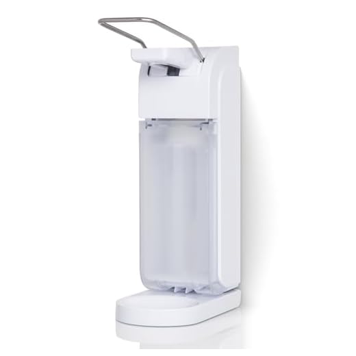 *Sale* Armhebelspender Blanc UNIVERSAL 500ml & 1.000ml mit schwenkbarer Abtropfschale, verschließbar, Seife, Desinfektion. - Weiß