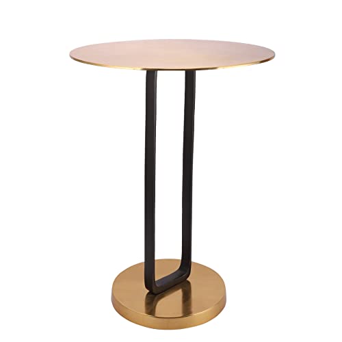 Image of Decor de Maison Brings Handcrafted Irwin'S Obsidian Table in Metal | Bed & Sofa Side Tables |End Table for Living Room, Bedroom, Office, Home Decor, Coffee Table (24 in Height) (Gold & Black)