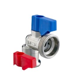 hep® Press-fit M Profile Washing Machine Tap Angle - 15mm x 3/4" Elbow Valve