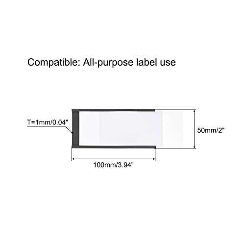 Meccanixity Label Holders 4" X 2" C Channel Rubber Magnetic For Metal Shelves Organize, Office File Cabinets Pack Of 20 #TOP1