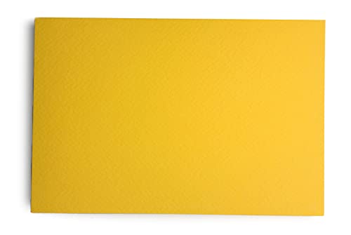 PPAPPAPPIYO 4x6 Blank Index Cards (50 Pack) - Premium 180gsm Textured Cardstock, Heavyweight Unruled Flash Cards for Studying, Crafts, Recipes, and Notes - Yellow