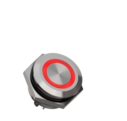 Interrupteur bouton-poussoir acier 16mm contact momentané ascenseur 4 pins jaune