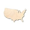 Unfinished Wood Continental United States Shape USA Country Craft up to 46" DIY 24" / 1/8" #1
