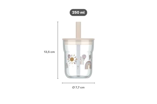 Miniatura 4 de Mepal - Vaso Infantil Con Pajita Mio - Tapa Flexible Con Pajita Inteligente A Prueba De Insectos - Admite Todos Los Líquidos - Apto Para El Lavavajillas - 250 Ml - Sunshine Rainbow