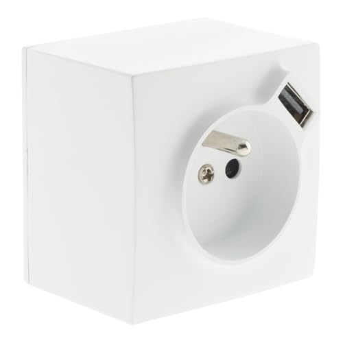 Zenitech Prise 2P+T + USB 2,4A en saillie - Blanc - Bel'Vue