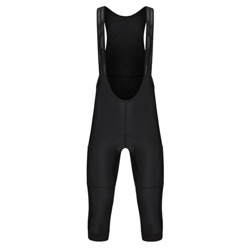Culotte con Tirantes para Ciclismo Pantalones con Tirantes de Ciclismo for Hombre, 2 Bolsillos, 3/4, Verano, Primavera y otoño, Pantalones for Bicicleta, Ropa Pns(Black,XL)