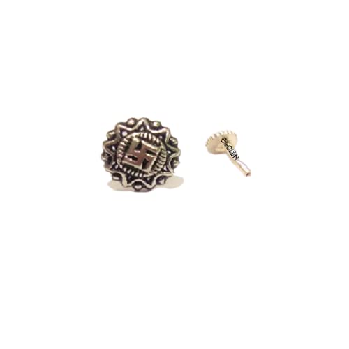 ELOISH Oxidized 92.5 Sterling Silver Nose Pin for Women Swastik Design Sathiya Design 92.5% Pure Silver Oxidised Nose Pin for Girls (SILVER ORNAMENTS : 0.100 GRAMS) (B09B5CN4SB) Amazon Price History, Amazon Price Tracker