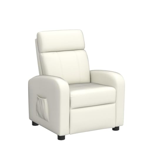 Image of Costzon Kids Recliner, Adjustable PU Leather Lounge Chair w /Side Pockets, Footrest, Headrest for Kids Room & Play Room, Easy to Clean, Padded Recliner Sofa for Children Boys Girls Aged 3-12 (Beige)