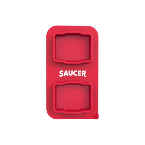 Krushware Saucer Car Sauce Holder for Armrest & Center Console – Dual Dip Clip Tray for Fast Food Ketchup, Nugget & Dipping Sauce Packets – Anti-Slip Silicone Car Accessories