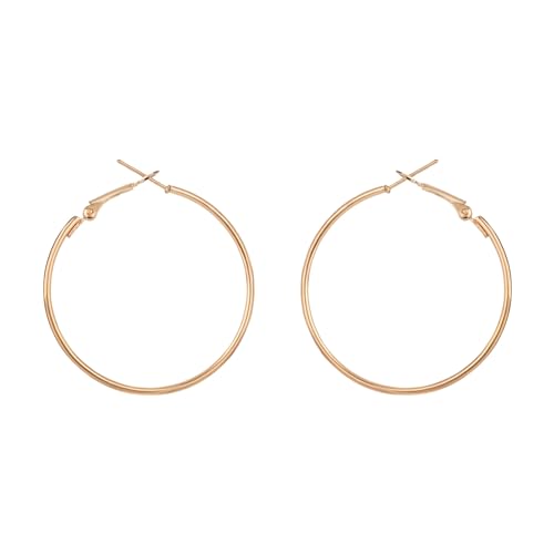 Image of I Jewels Stylish Classic Round Hoop Earring Lightweight Everyday Wear Earrings for Women