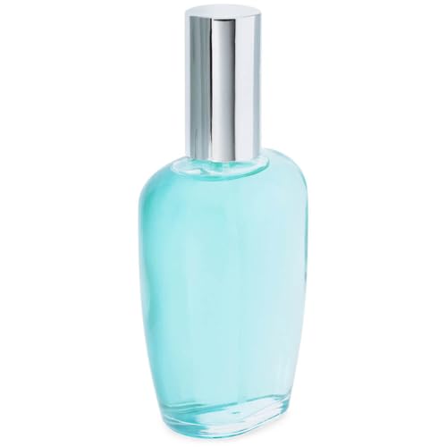 GRAN VELADA Frasco de perfume ovalado plateado | Pulverizador incluido para perfumes caseros | Cristal transparente | Elegante y funcional
