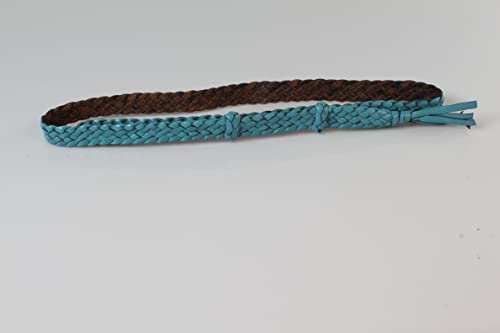 Badgery Belts Cowboy Hat Band - Western 6 Plait Flat Style Kangaroo Leather Hand Braided - Adjustable Cowboy Hat Band For Men And Women - Ideal Gift With Straw Or Leather Hats (Blue) #TOP1