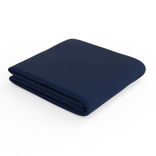 Amazon Basics Bedding Soft Microfibre Single Fitted Sheet with 12 inch (30 cm) Deep Pocket, 90 x 190 cm, Navy Blue