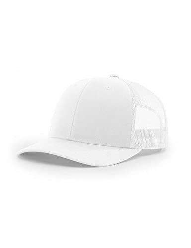 R RICHARDSON 112 Mesh Back Trucker Cap Snapback Hat, White