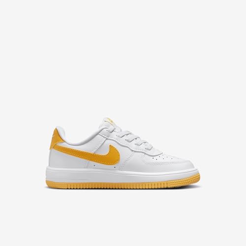Nike Force 1 Low EasyOn Little Kids' Shoes (FN0237-109, White/White/University Gold) Size 23