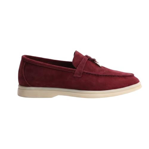 Image of Women's Summer Charms Suede Loafers - Premium Sheepskin Unlined Upper,Classic or Styles with Metal Detail for Casual, Office, Travel & All Day Wear