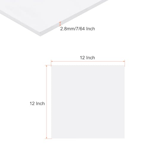 Image of Expanded PVC Plastic Sheet 7 /64 inch Thick, 12 inchx12 inch Lightweight Rigid Foam Sheet, [for Crafts Signage Displays Digital Screen Printing] - White / 1 Pcs