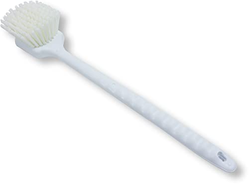 Image of SPARTA 40501EC02 Plastic Large Scrub Brush, Kitchen Brush, Utility Brush With Long Handle For Cleaning, 20 Inches, White