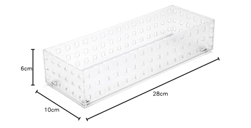 3 Bandejas Organizadora Multiuso em Acrílico Empilhável 28cm