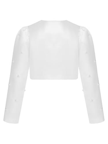 Girls Satin Cropped Cardigan Bolero Flower Girl Jacket for Wedding Bridesmaid Party Formal Dress Outwear2