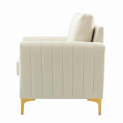 Image of Modern Armchair Single Sofa Chair for Small Armchair | Wingback Chair | High Back Wing Chair | Single Seater Chair for Living RoomSet of 2 Chairs (Beige A)