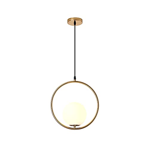Pendentif en verre réglable doré de 25 cm pour illuminer votre intérieur