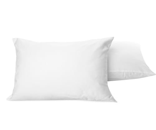 Siesta Zen 2 Pieces Pillow Cover Set Ultra Soft 100% Combed Cotton 300 Thread Count Luxury Long Staple Cotton Percale Weave Housewife Style Hotel Quality Pillow Cases Standard Size (H.W/White)