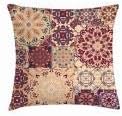 Ambesonne Vintage Throw Pillow Cushion Cover, Antique Traditional Ceramic Tiles Ornamental Moroccan Image Print, Decorative Square Accent Pillow Case, 16" X 16", Dried Rose Ivory 16" x 16" Dried Rose Ivory