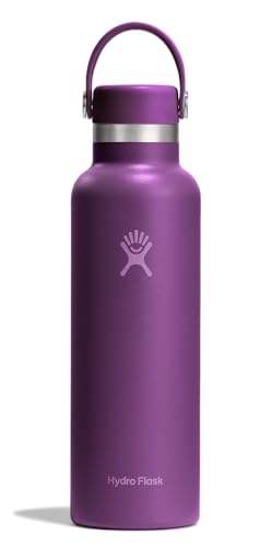 Hydro Flask Water Bottle - Insulated Stainless Steel - Non Spill, Leakproof in 21 Oz Beachplum Purple