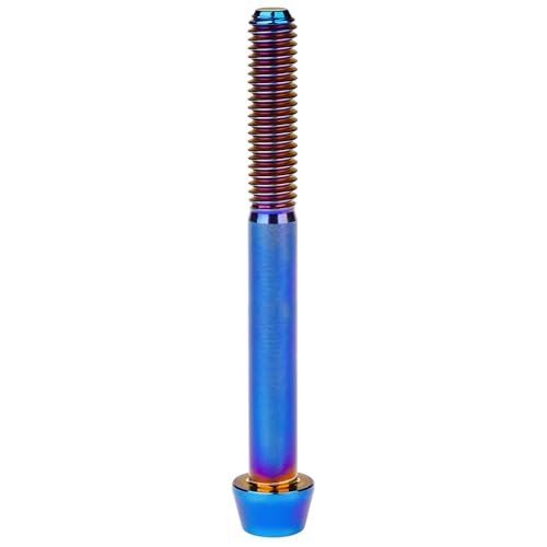 Image of Titanium Ti Bolt M5x9 16 18 20 25 30 35 40 45 50 55 60mm Tapered Head Screws Pack of 4 (M5x60mm, Burnt Blue)