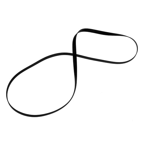 OKUMEYR Courroie de Remplacement en Caoutchouc Noir 49 CM pour Tourne-Disque, Accessoire Audio pour Platine Vinyle, Courroie Plate Solide et Silencieuse Adaptée aux Enregistreurs