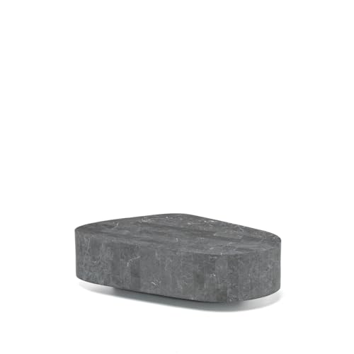 Stones Trapezio Table Basse (100x52x28h) en Pierre fossile Grise
