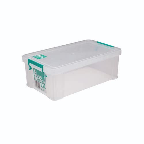 StoreStack 5.8 Litre Storage Box W350xD190xH120mm Clear RB90122 Free Finchley Refill Pen