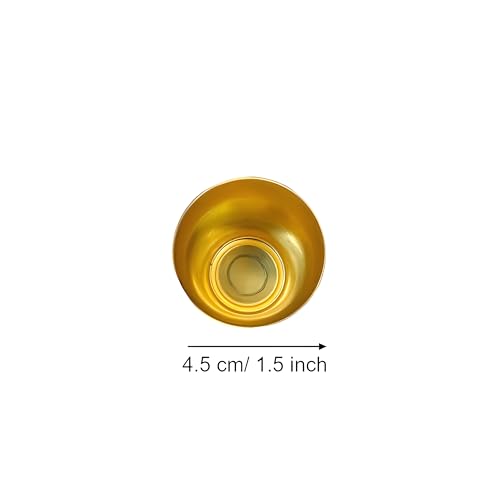 Image of Pooja Small Pital Thali & Glass Set for Bhog /Prasad || Pure Brass Thala & Glass Set for Puja Home Temple & Laddo Gopal || Pittal Ka 1pcs Thala /Plate & 1pcs Glass