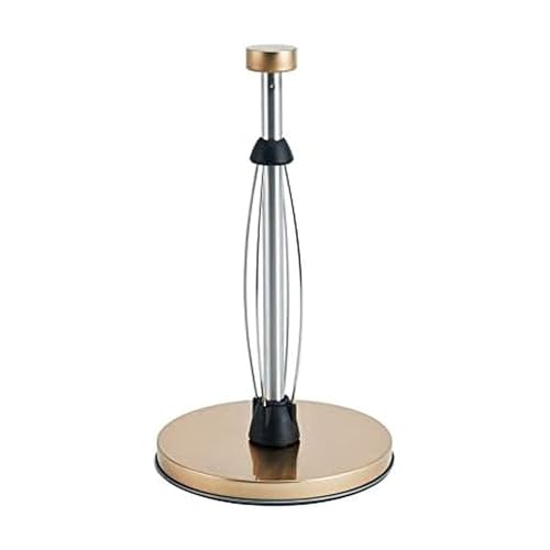 Image of Kamenstein Brushed Gold Perfect Tear, Countertop Paper Towel Holder, One Handed Pull, No Unraveling, Weighted Base to Prevent Tipping, 12.75 Inch