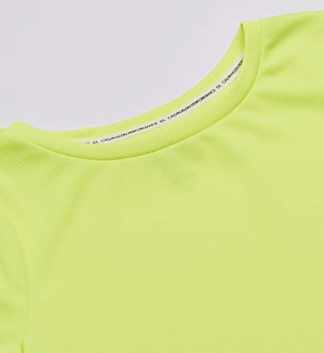 Image of Calvin Klein Girls Short Sleeve Performance T-Shirt, Crew-Neck Neckline & Logo Detailing