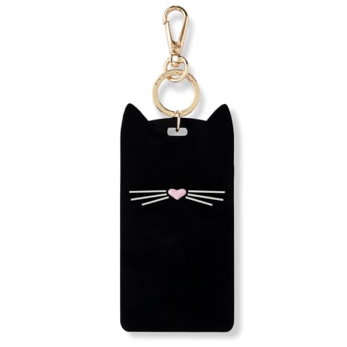 Image of Kate Spade New York ID Badge Clip Key Chain, Black Cat