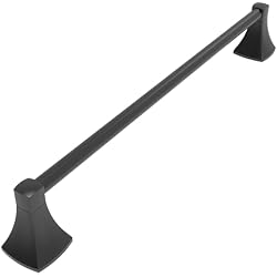 WZRUA 18 Inch Matte Black Towel Bar Towel Rack for Bathroom Kitchen Hand Towel Holder Dish Cloths Hanger SUS304 Stainless Steel Rustproof Wall Mount