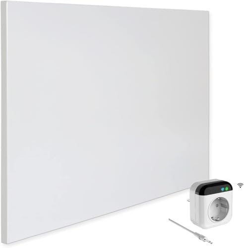 VIESTA® Chauffage mural infrarouge avec thermostat [TÉLÉCOMMANDE + CONTRÔLE WIFI] – Radiateur mural à infrarouge – Panneau infrarouge en cristal de carbone – (Modèle TH70 WIFI - 400 Watt)