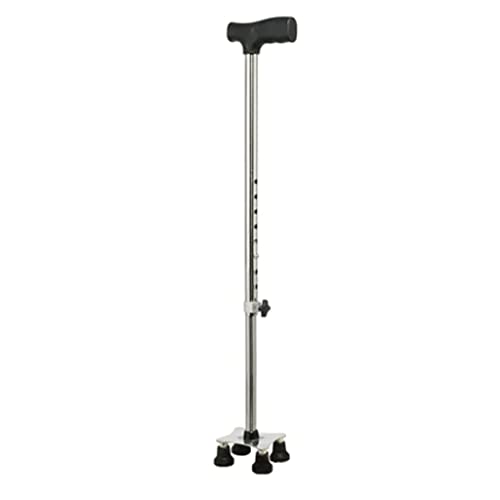 Canne âgée réglable avec 4 tubes de pied stables et béquilles confort